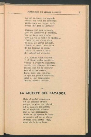 IV - La muerte del payador