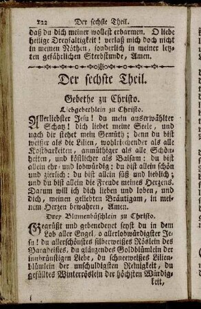 Der sechste Theil. Gebethe zu Christo.
