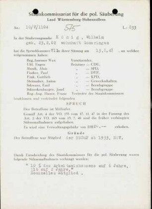 König, Wilhelm