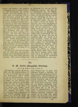 E. M. Arndts pädagogische Bedeutung