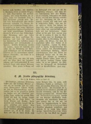E. M. Arndts pädagogische Bedeutung