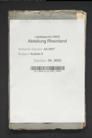 Geschichtsmäßige und gründliche Ausführung über die Einlösung der stadtkölnischen Pfandschaft (Verfasser: Geheimrat von Berswordt; Konzept und Reinschrift)