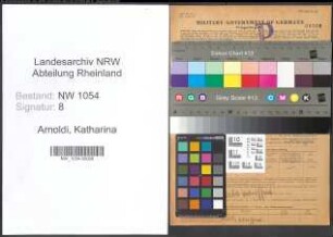 Entnazifizierung Katharina Arnoldi , geb. 31.05.1888 (Postsekretaerin)