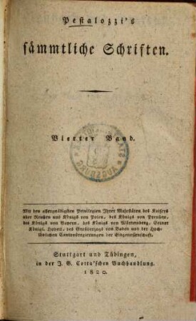 Lienhard und Gertrud : ein Buch für das Volk. 4