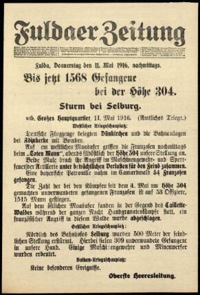 Ausgabe vom Donnerstag, den 11. Mai 1916.