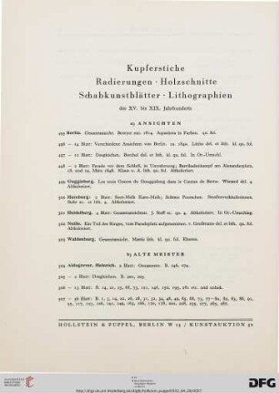 Kupferstiche, Radierungen, Holzschnitte, Schabkunstblätter, Lithographien (Nr. 495-614)