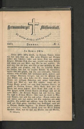 No. 1. Januar. 1871.