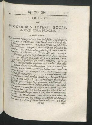 Titulus XII. De Proceribus Imperii Ecclesiasticis Infra Principes.