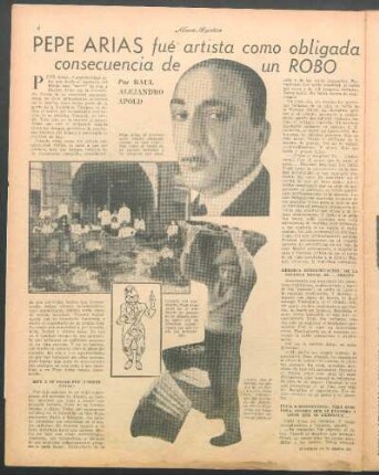 Pepe Arias fué artista como obligada consecuencia de un robo