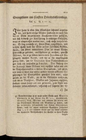 Evangelium am fünften Trinitatissonntage. Luk. 5, V. 1-11