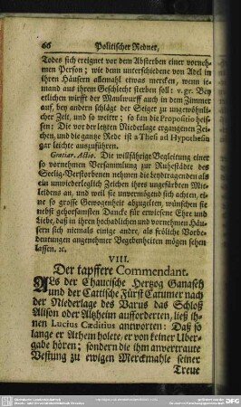 VIII. Der tapffere Commendant