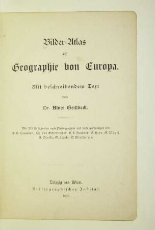 Bilder-Atlas zur Geographie von Europa