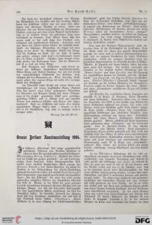 9: Grosse Berliner Kunstausstellung 1904