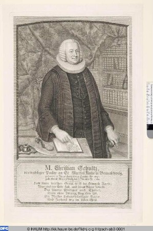 Christian Schultz, Pastor an St. Martini, Braunschweig