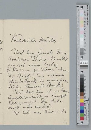 Brief an Johannes Brahms