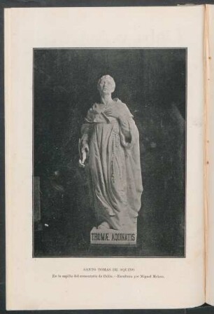 Santo Tomás de Aquino. [Grabado] : [Escultura] en la capilla del cementerio de Colón.