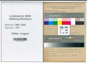 Entnazifizierung Irmgard Welter , geb. 27.07.1919 (Gesundheitspflegerin)