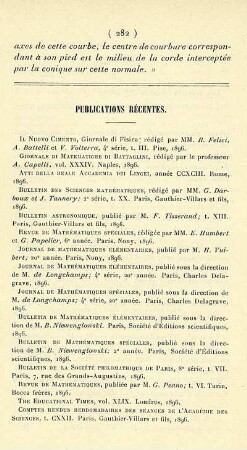 Publications récentes.