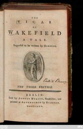 The Vicar Of Wakefield : A Tale ; Supposed to be written by Himself