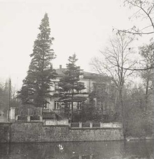 Leipzig, Wohnhaus Max Klinger : Leipzig. Wohnhaus von Max Klinger, Karl-Heine-Straße 6. Blick über die Weiße Elster