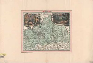 Karte der Niederlausitz, 1:300 000, Kupferstich., vor 1724