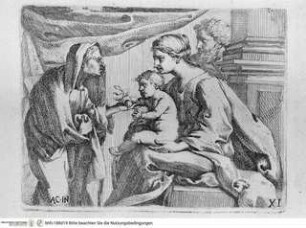 Pensieri diversi lineati et intagliati d'Anibale Carracci, Die Heilige Familie mit Elisabeth (Taf.XI [S.15])