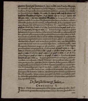 De Iurisdictione & Iudice. Conclusio I.