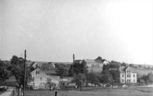 Wilsdruff-Helbigsdorf. Ortsansicht, Blick vom Erbgericht auf den Bahnhof und Umgebung (Aufnahme Martin Risse)