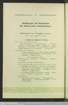 Hofcargen und Hofstaaten des Sächsischen Königshauses