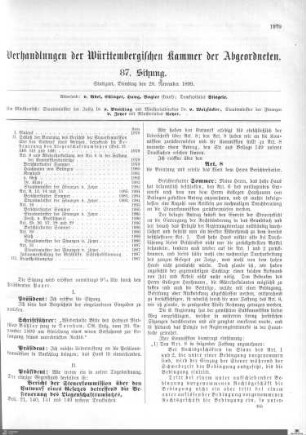 87. Sitzung, Stuttgart, 28.11.1899