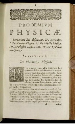 Prooemium Physicae.