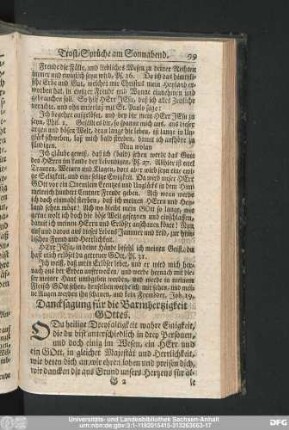 Dancksagung für die Barmhertzigkeit Gottes.