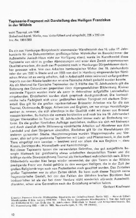 Tapisserie-Fragment mit Darstellung des Heiligen Franziskus in der Wildnis