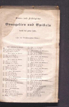 Sonn- und Festtägliche Evangelien und Episteln durch das ganze Jahr.