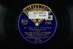 O Tag des Grames : aus: Die Sizilianische Vesper / G. Verdi