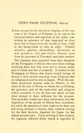 News from Filipinas, 1640-42