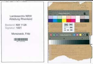 Entnazifizierung Fritz Morszoeck , geb. 11.03.1911 (Polizist)
