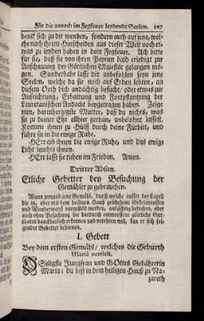 307-321, Dritter Absatz. I. Gebett - IX. Gebett