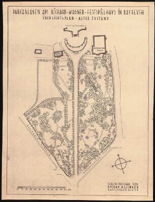 Gartenanlage Richard-Wagner-Festspielhaus, Bayreuth: Lageplan alter Zustand