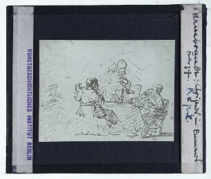 Rembrandt (nach), Emmausmahl (Zeichnung, unidentifiziert)