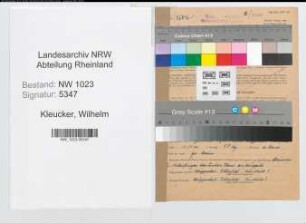 Entnazifizierung Wilhelm Kleucker , geb. 09.09.1900 (Anstreichermeister)
