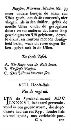 VIII. Hooft-stuk. Van de nagt-uil