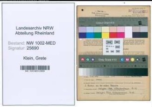 Entnazifizierung Grete Klein , geb. 19.07.1914 (Krankenschw.)