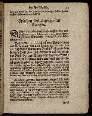 Vrsachen des abgeschafften Exorcismi