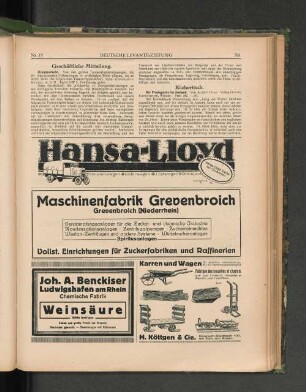 Geschäftliche Mitteilung.