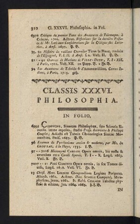 310-342, Classis XXXVI: Philosophia - Classis XLIV: Interpretes Bibliorum