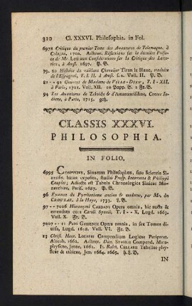 310-342, Classis XXXVI: Philosophia - Classis XLIV: Interpretes Bibliorum