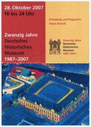 Programm der Festveranstaltung anlässlich des 20. Jahrestages des DHM