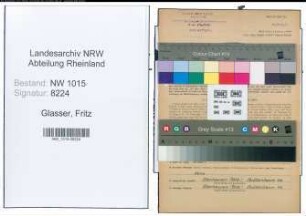 Entnazifizierung Fritz Glasser , geb. 27.06.1906 (Ingenieur)