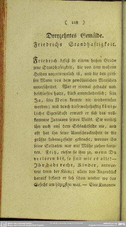 Dreyzehntes Gemälde. Friedrichs Standhaftigkeit